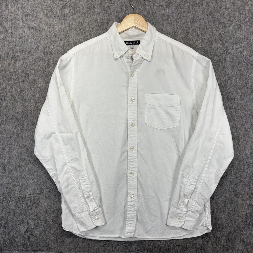 Alex Mill Button Down Shirt Men's Medium Cotton White Long Sleeve